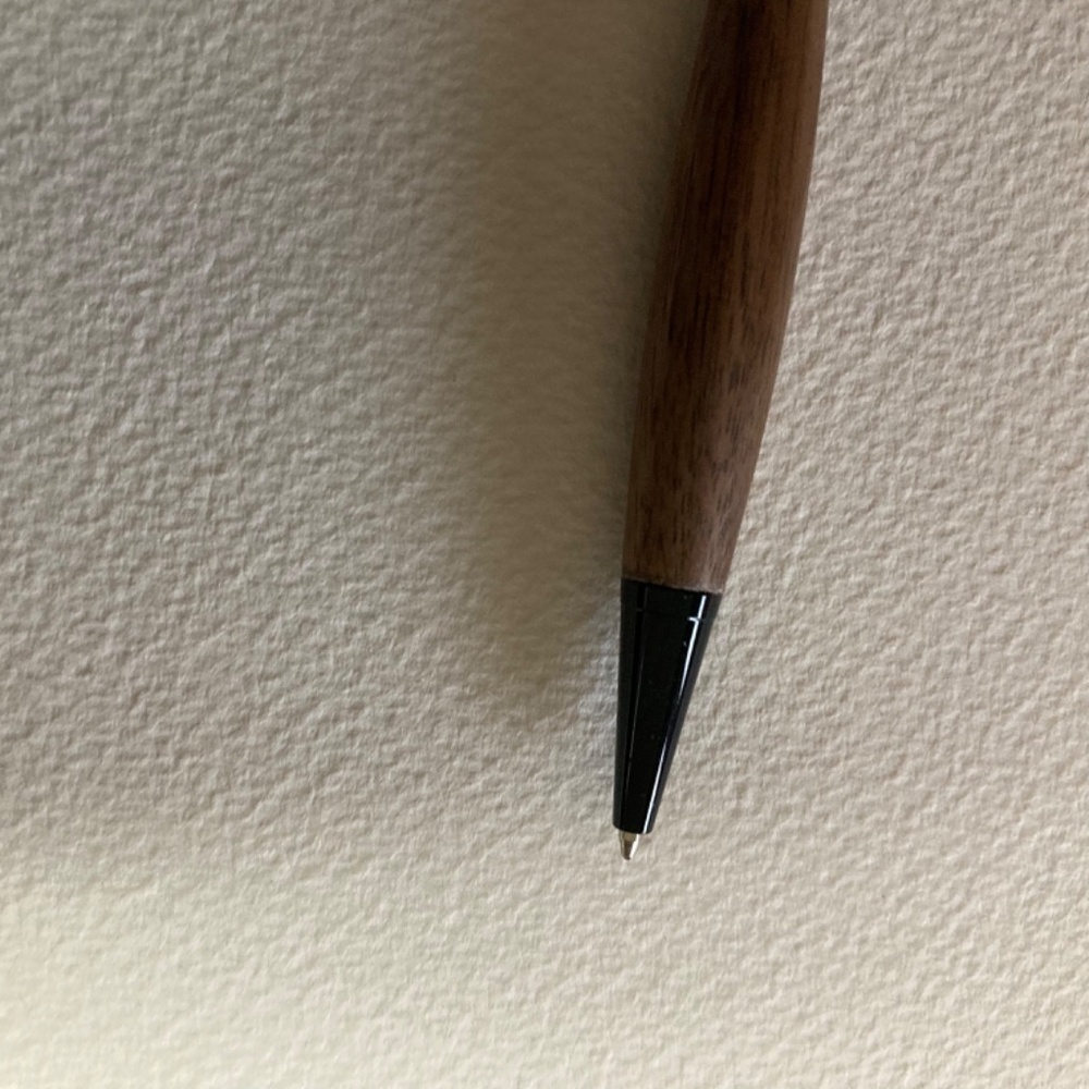 Artist Pen “Hand Turned” Combination Black Walnut Wood/White Marble Acrylic - Picture 10 of 13